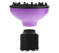 TEHAUX Difusor para Secador de Pelo, Boquilla Ajustable de Plástico Resistente al Calor, Accesorio para Cabello Rizado y Ondulado, Funda Morada Antigolpes para Peinado Profesional,