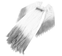 TEHAUX Disfraz de Novia Fantasma para Mujer Talla M Vestido de Halloween Gótico Blanco de Algodón Disfraz de Zombi para Fiesta Terrorífica de Halloween