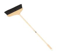 TEHAUX Escoba de Crin de Pino Antiestática Cerdas Suaves Negras, Mango Largo de Acero Inoxidable de 90 Cm para Limpieza Interior y Exterior de Pisos, Alfombras y Cocina