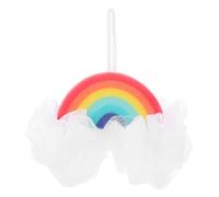 TEHAUX Esponja de Baño para Ñiño Forma de Arcoíris, y Esponjosa, 1 Pieza, Exfoliante Corporal Delicado para Piel Sensible, Accesorio de Baño Infantil para Uso Diario