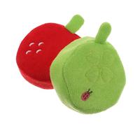 TEHAUX Esponjas de Baño Infantiles Forma de Frutas 2 Piezas Manzana Roja y Hoja Verde Esponja Suave Segura para Bebés Bolas de Baño para Piel Sensible y Limpieza Diaria