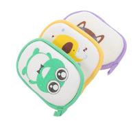 TEHAUX Esponjas de Baño para Bebés Dibujos Animados Color Aleatorio 3 Piezas, Material Poliéster Blando y Exfoliante, Adecuado para Recién Nacidos y Niños Pequeños Ducha