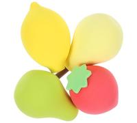 TEHAUX Esponjas de Maquillaje Frutas 4 Piezas para Base y Polvos Esponja Cosmética Facial Pequeña de Silicona Suave Colores Variados Aguacate Fresa Limón para Uso Maquillaje