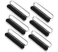 TEHAUX Estuche Metálico Rectangular para Lápices y Bolígrafos, Organizador Multifunción Duradero, Color Plata Forro Interior, 6 Piezas, para Estudiantes Uso Escolar y Oficina