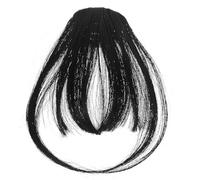 TEHAUX Extensiones de Cabello Clip de Material Resistente a Alta Temperatura Negro, Flequillo Fino Falso para Mujer, Diseño Moderno Daño para Uso Diario y Fiestas, Pack de 2 Piezas
