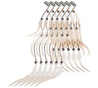 TEHAUX Extensiones de Cabello Clip Pluma Étnica Vintage, Pack 6 Unidades para Decoración de Rastas y Accesorios Mujer para Fiestas, Cosplay y Uso Diario