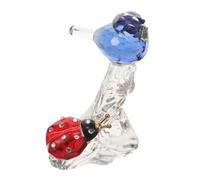 TEHAUX Figura Decorativa de Cristal de Ave sobre Tocón para Escritorio | Decoración para Hogar y Oficina, Base Estable y Ligera, Acabado Suave, Azul, Obsequio para Cumpleaños y Mudanzas