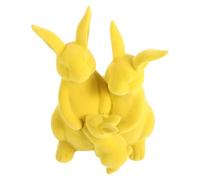 TEHAUX Figuras de Familia de Conejos Flocados Amarillos para Decoración de Pascua, Estatuas de Conejitos para Jardín y Centro de Mesa, Decoración Festiva para Hogar, Oficina y Fiestas