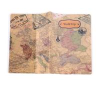 TEHAUX Funda para Pasaporte de PVC Diseño de Mapa del Mundo, Protección para Documentos de Viaje y Prevención de Exposición de Información Personal Color Aleatorio