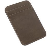 TEHAUX Funda Protectora para Tarjetas Porta Tarjetas Ligera y Portátil Tarjetero Vertical Mini de PU en Color Gris Oscuro Estuche Multi Ranuras de Identidad y Carnés Adecuado para Viajes