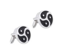 TEHAUX Gemelos para Hombre de Aleación Diseño Tai Chi Yin Yang, Fáciles de Usar y Cómodos, Ideales para Eventos Formales y Estilo Moderno en Plata