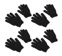TEHAUX Guantes Exfoliantes de Baño Negros 4 Pares Manopla de Baño para Masaje y Limpieza Profunda Piel Suave Irritación para Uso Corporal Unisex