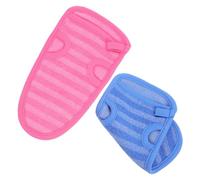 TEHAUX Guantes Exfoliantes para Ducha 2 Piezas Doble Cara Guante Exfoliante Suave para Limpieza Corporal Profunda Paño Coreano para Baño en Azul y Rosa Adecuado para Piel Sensible