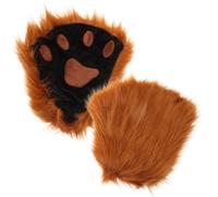 TEHAUX Guantes sin Dedos Cómodos Tacto Suave de Poliéster Forma de Pata de Animal para Mujer para Cosplay y Disfraces de Adulto
