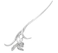 TEHAUX Horquilla Tradicional China De Metal Largo Flor De Ciruelo Perlado Para Mujer Estilo Hanfu y Moños Accesorios Decorativos Plateados