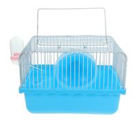 TEHAUX Jaula Accesorios para Pequeñas para Hámster Espaciosa y Multifuncional de PP y Alambre de Hierro Color Azul Adecuado para Transporte y Juego