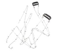 TEHAUX Joyas Cabello para Mujeres Cadena Metálica de Plata, Diseño Delicado y Ligero, Accesorios para Trenzas Cómodos para Muchas Ocasiones, Pack de 2 Piezas