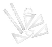 TEHAUX Juego 2 Sets Reglas Triangulares Transparentes 30 Cm, Escuadra Cartabón y Regla de Plástico para Dibujo Técnico, Geometría y Material Escolar, Herramientas Precisas para Aula
