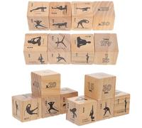 TEHAUX Juego de 4 Dados de Ejercicio de Madera para Actividades Deportivas y Fiestas, Accesorios Divertidos y Confiables para Entrenamiento Físico en Casa