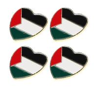 TEHAUX Juego de 4 Pines Palestinos de Aleación Resistentes la Decoloración, Accesorios de Moda para Eventos Deportivos y Fiestas Bandera Palestina