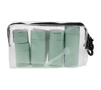 TEHAUX Juego de Botellas de Viaje Exprimibles de Plástico Nordic Green 6 Piezas Pequeñas Rellenables Prueba de Fugas Dispensadores Portátiles para Champú Loción y Cosméticos Ideales