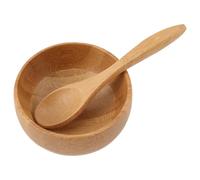 TEHAUX Juego de Cuenco y Cuchara de Bambú Natural para Mascarillas Faciales Recipiente para Mezclar Mascarillas DIY Kit Reutilizable y Ecológico para Cuidado Facial en Casa