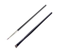 TEHAUX Juego De Pinceles De Maquillaje De Ojos 2 Piezas Mango Madera Tamaño Pequeño Delineador Líquido Sombra De Ojos Mujer Uso Diario Profesional