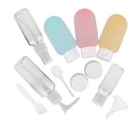 TEHAUX Kit de 11 Botellas de Viaje Rellenable de Plástico Transparente Set Compacto para Líquidos Cosméticos Botellas Pequeñas para Champú Loción y Spray Apto para Viajes en Avión y