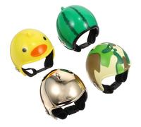 TEHAUX Kit de 4 Cascos de Pollo de Plástico Correas Ajustables para Protección contra Golpes y Sol, Divertidos y Prácticos para Gallinas y Aves