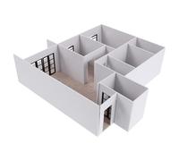 TEHAUX Kit de Maqueta de Apartamento Interior con Planos de Planta Detallados Montaje Manual y Diseño Miniatura para Adorno