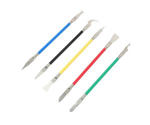 TEHAUX Kit de Reparación para Teléfonos Móviles y Tabletas, 5 Herramientas de Desmontaje Multifuncionales de Acero Inoxidable, Raspador para Adhesivo, Palanca de Apertura, Colores