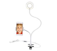 TEHAUX Lámpara LED de Belleza para Fotografía Soporte Ajustable Luz de Relleno USB para Videoconferencia Material Zinc Diseño Portátil para Color Blanco