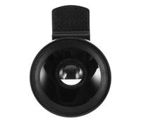 TEHAUX Lente Macro con Clip para Teléfono y Tablet 37 Mm, Lente Gran Angular 0.45x Profesional, Accesorio Fotografía Móvil Negro para Ampliar Campo de Visión y Detalle