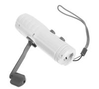 TEHAUX Linterna de Emergencia Portátil con Radio de Mano y Alarma Sos, Luz Fuerte Led, Compacta y Ligera para Camping, Fabricada en Plástico Blanco con Manivela