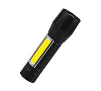 TEHAUX Linterna de Mano Recargable USB 3w Mini Luz Lateral Cob, Aluminio Ajustable, Alta Luminosidad para Camping y Uso Exterior, Portátil y Ligera Cable USB y Estuche Obsequio