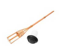 TEHAUX Linterna solar de bambú para exteriores, 12 LED, luz para jardín y césped, ABS, diseño simple y elegante, para patio trasero