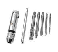 TEHAUX Llave de Acero para Roscar Mango en T, Llave de Trinquete Ajustable para Machos M3-M8, Herramienta para Fontaneros y Tareas de Montaje