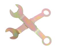 TEHAUX Llave de Ajuste para Puerta Corrediza y Armario, 2 Piezas Llave de Boca Abierta de 3/8 Pulgadas, Herramienta para Herrajes Deslizantes, Ajuste Preciso del Pivote, Color Dorado