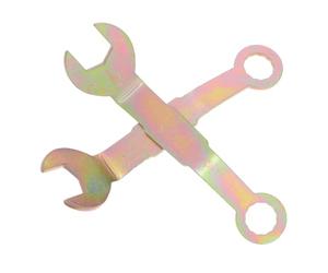 TEHAUX Llave de Ajuste para Puerta Corrediza y Armario, 2 Piezas Llave de Boca Abierta de 3/8 Pulgadas, Herramienta para Herrajes Deslizantes, Ajuste Preciso del Pivote, Color Dorado