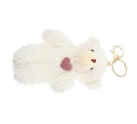 TEHAUX Llavero Colgante de Oso de Peluche Suave Llavero Decorativo Rosa Corazón Accesorio para Bolso y Mochila Colgante Adorable para Mujer 1 Pieza