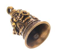 TEHAUX Llavero de Campana Retro de Latón Dorado Tres Leones de Cobre Puro, Colgante Decorativo para Mochila y Bolso, Adecuado como Recuerdo para Fiestas