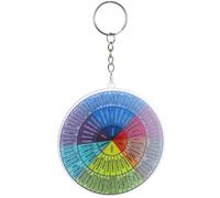 TEHAUX Llavero de Metal Rueda de Sensaciones Acrílica, Colgante Redondo de Emociones Doble Cara, Decoración Portátil para Llaves y Mochila, Accesorio Compacto para Regulación Emocional