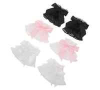 TEHAUX Mangas de Muñeca de Encaje Desmontables Lazo 3 Pares para Fotografía de Uñas Accesorio Fotográfico de Tecnología de Uñas Puños Decorativos y Manos