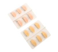 TEHAUX Maniquí de Pestañas para Práctica Profesional Modelo de Cabeza Párpados de Silicona Realistas Reemplazables 6 Pares de Injertos de Pestañas Tonos Piel y Rosa Adecuado