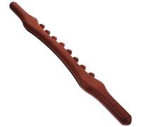 TEHAUX Masajeador Corporal Manual de Madera Carbonizada 8 Cuentas 52 Cm, Varilla de Masaje para Espalda y Cervicales, Herramienta Práctica para Aliviar Fatiga y Relajar Músculos