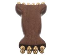 TEHAUX Masajeador Facial Cuello de Madera Verawood con Perlas de Latón para Masaje Manual y Esculpido en Cuidado Piel y Belleza