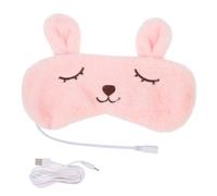 TEHAUX Máscara de Ojos USB Almohadilla Eléctrica Calentadora, 3d Diseño de Oso Rosa, Cubierta Ocular Térmica para Dormir y Aliviar Fatiga, Visera Recargable para Uso en Casa y Viaje