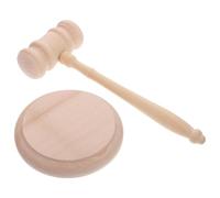 TEHAUX Mazo Portátil de Juez Sonido Claro y Fuerte de Madera Beige Juego de 1 Set para Subastas y Reuniones Ejecutivas para Presidentes y Jueces