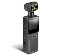 TEHAUX Mini Cámara Deportiva Portátil Abs Negra con Clip Trasero, Resistente al Agua Golpes, Adecuado para Viajes y Trabajo con Grabación de Video 4k