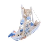 TEHAUX Modelo De Barco De Madera Mediterráneo Decoración De Mesa Estatua De Barco Pequeño con Diseño De Aves Marinas para Decoración De Modelo De Barco Miniatura Salón o Oficina